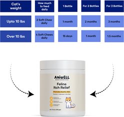 Aniwell Feline Itch Relief Natural Formula for Itching & Skin Discomfort Chew Supplement for Cats, 60 count slide 2 of 7