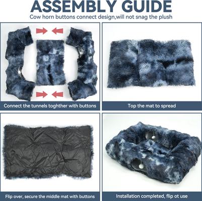 Show full view: Kylinsure 2-in-1 Peekaboo Cave Donut Cat Tunnel Bed with Center Mat, X-Large, Blue slide 8 of 11