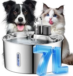 VIVIPAL Wireless Stainless Steel Water Fountain for Large Dogs, 7-L