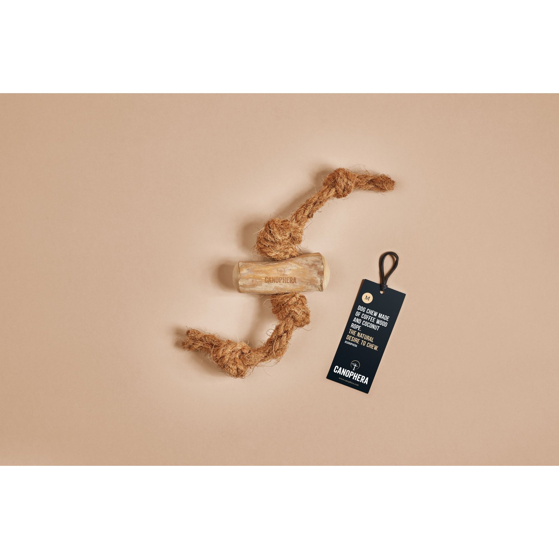 Canophera Coffee Wood & Coconut Rope Tough Chew Dog Toy, Medium