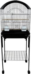 YML A1934 Round Top Bird Cage with Wheeled Stand, Black, Large