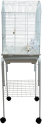 YML A1934 Round Top Bird Cage with Wheeled Stand, White, Large slide 2 of 3