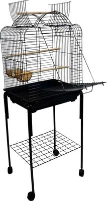 Show full view: YML A1904 Open Shell Top Bird Cage with Wheeled Stand, Black, Large slide 2 of 3