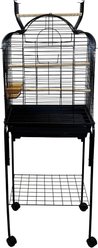 YML A1904 Open Shell Top Bird Cage with Wheeled Stand, Black, Large