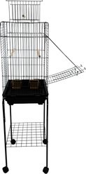 YML A1924 Open Flat Top Bird Cage with Wheeled Stand, Black, Large slide 2 of 3