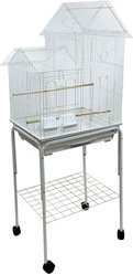 YML A1944 Villa Top Bird Cage with Wheeled Stand, White, Large slide 2 of 3