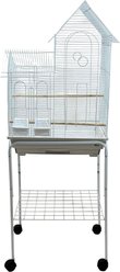 YML A1944 Villa Top Bird Cage with Wheeled Stand, White, Large