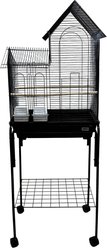 YML A1944 Villa Top Bird Cage with Wheeled Stand, Black, Large