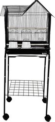 YML 1754 Villa Top Wheeled Bird Cage with Perch, Black, Medium