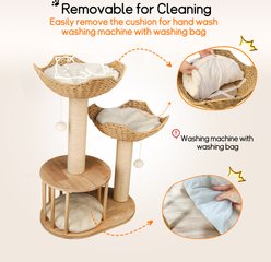 Wisfor 39-in Modern Cotton Cat Tree, Beige slide 2 of 9