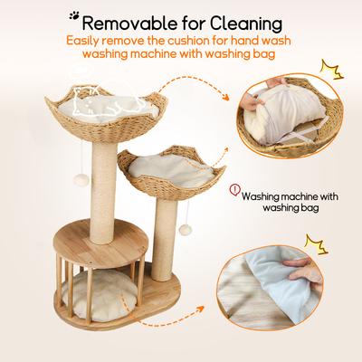 Show full view: Wisfor 39-in Modern Cotton Cat Tree, Beige slide 8 of 10