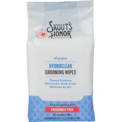 Skout's Honor Skout's Honor HydroClear Dog & Cat Grooming Wipes, Fragrance-Free, 100 count