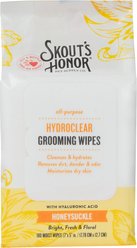 Skout's Honor HydroClear Dog & Cat Grooming Wipes, Honeysuckle, 100 count