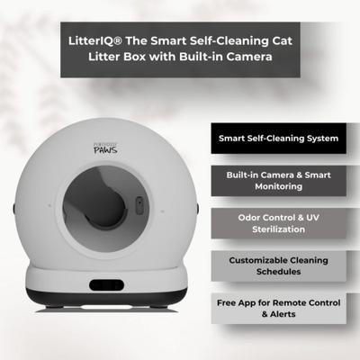 Show full view: Penthouse Paws Smart Self-Cleaning Cat Litter Box with UV & Odor Control with 4K Camera, White slide 4 of 11