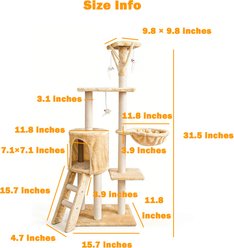 Decflow Easy to Clean Shelf Multi-Layer Cat Tree Activity Center, White slide 2 of 6