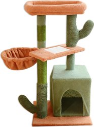 Decflow Multi-Level Activity Cat Tower with Scratching Post, Green