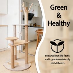 Decflow 5-Level Floor to Ceiling Cat Tower Tree with Scratching Post, Small, White slide 2 of 6