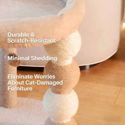 Decflow 30.7-in Scratching Post & Cat Bed, Sisal Cat Tower with Dangling Toy, Stable Cat Tree Tower for Indoor Cats, Beige slide 2 of 6