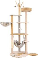 Decflow 58-in Cat Tower with Sisal-Covered Scratching Post, White