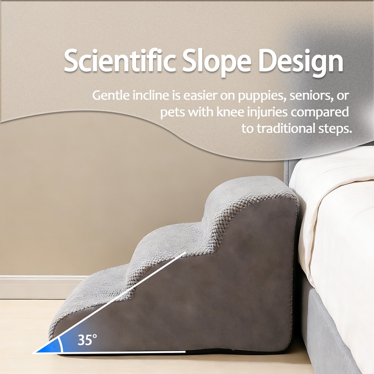 Moe Ramp DECFLOW 15.7-in 3-Tier Dog Stairs Ramp with Durable Non-Slip Waterproof ...