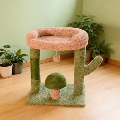 Decflow Cactus Cat Tree with Scratching Posts & Stable Base, Green