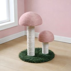 Decflow Mushrooms Simulated Lawn Cat Scratching Post, Pink