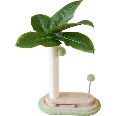 Decflow Decflow Green Plant 20.5-in Indoor Cat Scratcher Pole Vertical with Sisal Rope, White