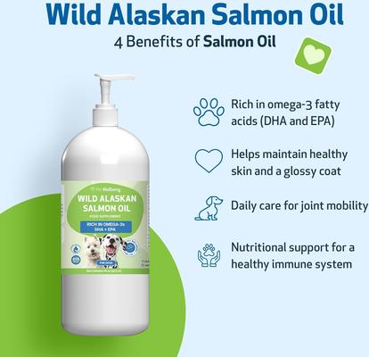 Show full view: Pet Wellbeing Wild Alaskan Salmon Oil Liquid Supplement for Dogs, 16-oz bottle slide 5 of 10