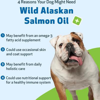 Show full view: Pet Wellbeing Wild Alaskan Salmon Oil Liquid Supplement for Dogs, 16-oz bottle slide 4 of 10