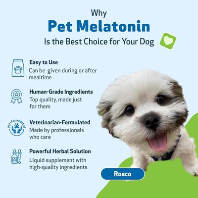 Show full view: Pet Wellbeing Pet Melatonin Bacon Flavored Liquid Calming Supplement for Dogs, 2-oz bottle slide 4 of 11