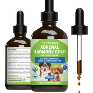 Pet Wellbeing Adrenal Harmony Gold Bacon Flavored Liquid Supplement for Dogs, 4-oz bottle
