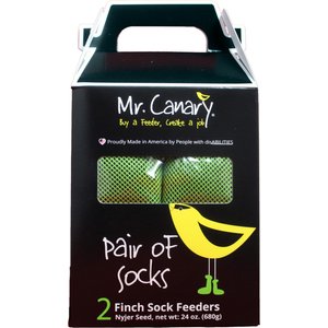 Mr. Canary Co. Pair of Socks Finch Sock Feeders, Green, 12-oz, 2 count