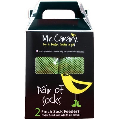 Mr. Canary Co. Mr. Canary Co. Pair of Socks Finch Sock Feeders, Green, 12-oz, 2 count