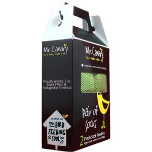 Mr. Canary Co. Pair of Socks Finch Sock Feeders, Green, 12-oz, 2 count