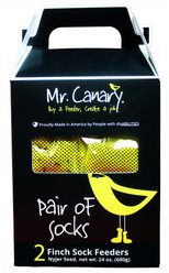 Mr. Canary Co. Birdie Bag Finch Sock Feeder, Yellow, 13-oz