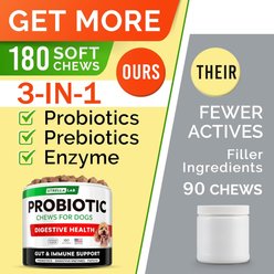 StrellaLab Probiotics & Digestive Enzymes Fiber & Digestion & Gut Health Chew Supplement for Dogs, 180 count slide 2 of 8