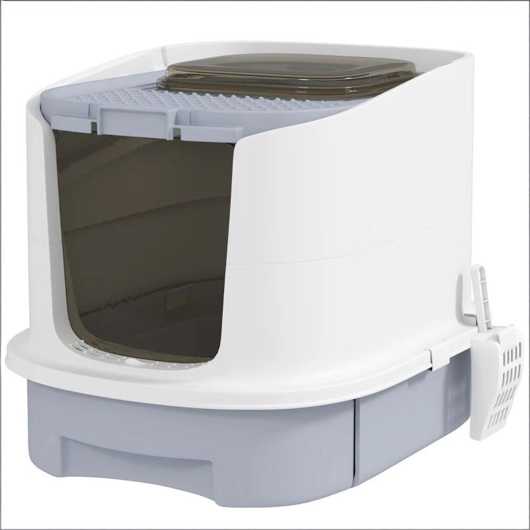 Cesicia Covered Cat Litter Box, White