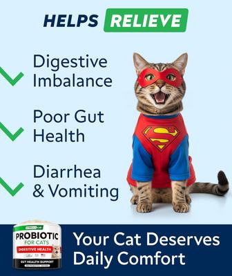 Show full view: StrellaLab Cat Probiotic Powder & Probiotics with Diarrhea Fiber & Digestive Support Supplement for Cats, 4-oz bottle slide 6 of 11