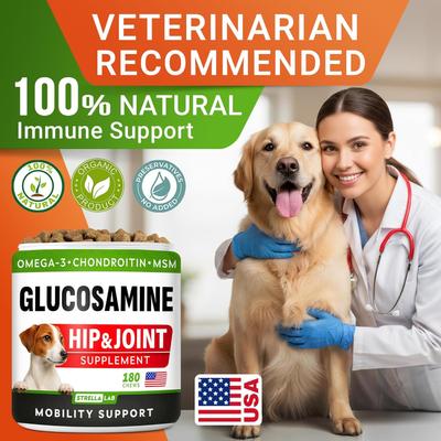 Show full view: StrellaLab Glucosamine Chondroitin & Hip & Joint with Omegas 3 & Fish Oil Advanced Mobility Chew Supplement for Dogs, 180 count slide 8 of 9