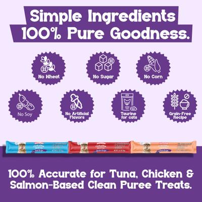 Show full view: Beefeaters Lickables Puree Variety Pack Cat Treat, 1.59-oz bag, case of 12 slide 6 of 8