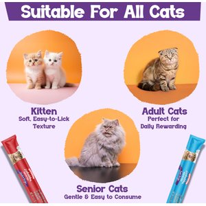 Beefeaters Lickables Salmon, Tuna & Chicken Flavor Variety Pack Lickable Cat Treat, 0.59-oz tube, 36 count