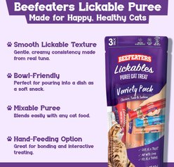 Beefeaters Lickables Puree Variety Pack Cat Treat, 1.59-oz bag, case of 12 slide 2 of 7