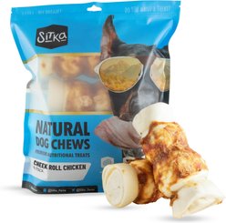 Sitka Farms 5-6-in Cheek Roll Chicken Wrapped Dog Natural Chew Treat, 4 count