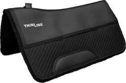 ThinLine Woven Wool Western Comfort Horse Saddle Pad, Black, 32 x 32-in