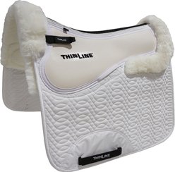ThinLine Woven Wool Euro Roll Horse Dressage Pad, White
