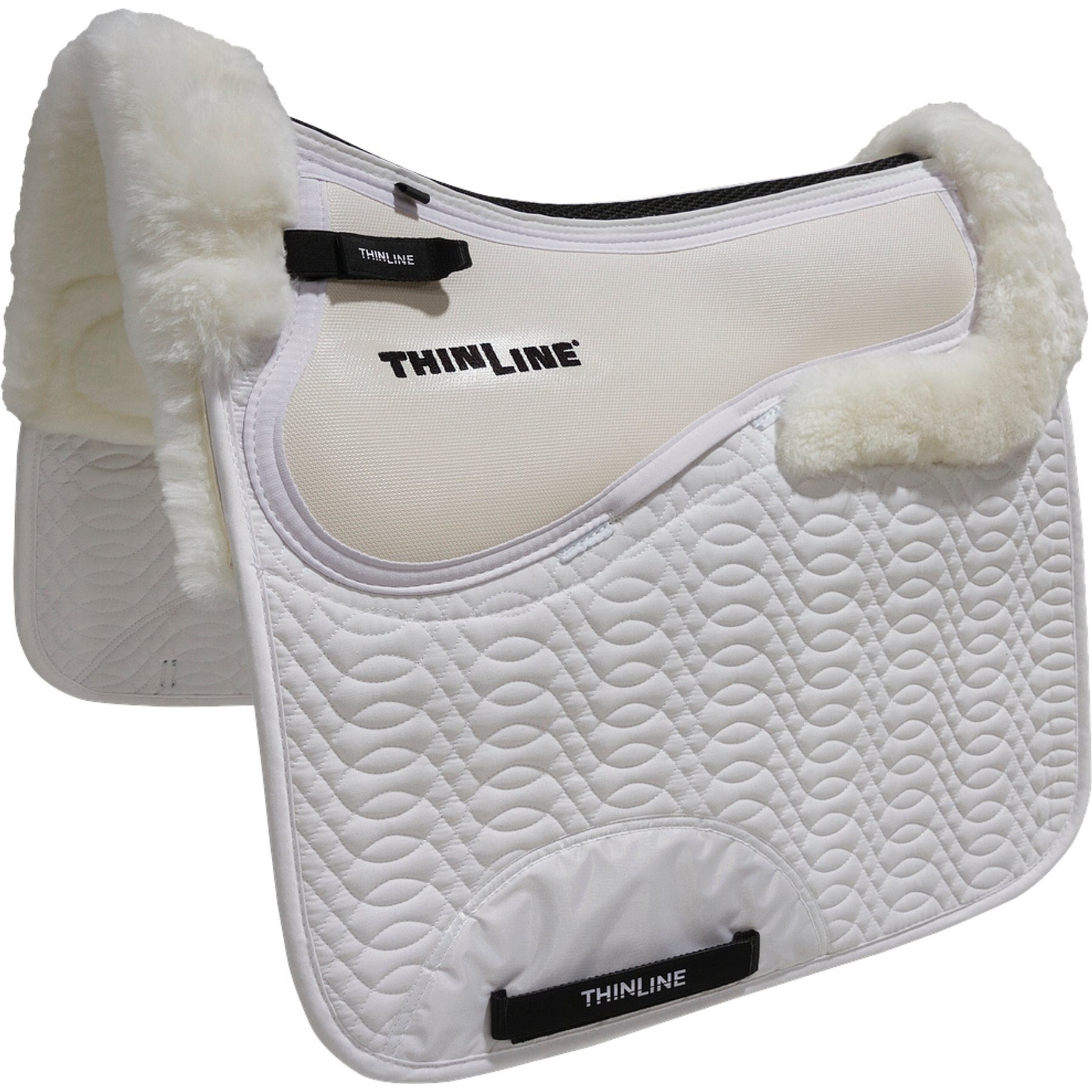 ThinLine Woven Wool Euro Roll Horse Dressage Pad, White