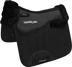 ThinLine Woven Wool Euro Roll Horse Dressage Pad, Black