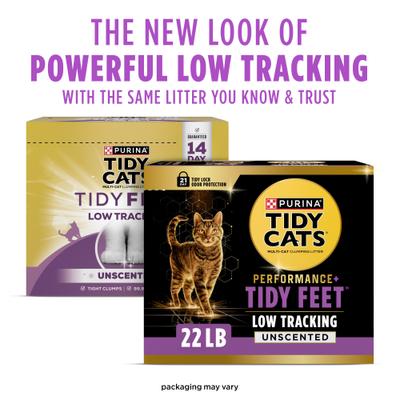 Show full view: Tidy Cats Tidy Feet Low Tracking Unscented Clumping Clay Cat Litter, 22-lb box slide 3 of 11