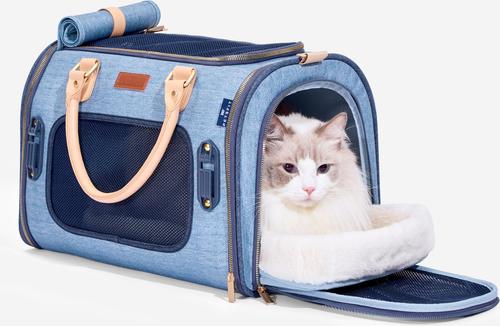 Show full view: Petsfit Deluxe Bag Dog & Cat Carrier, Denim Blue, 17.3 x 11 x 12.2-in slide 4 of 11