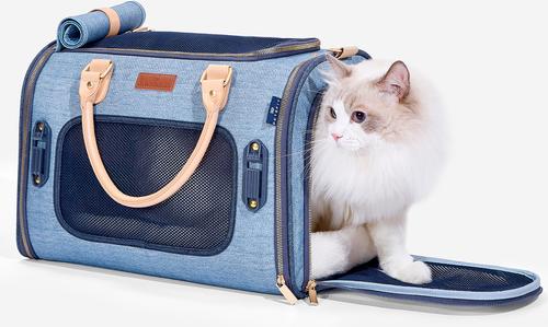 Show full view: Petsfit Deluxe Bag Dog & Cat Carrier, Denim Blue, 17.3 x 11 x 12.2-in slide 3 of 11